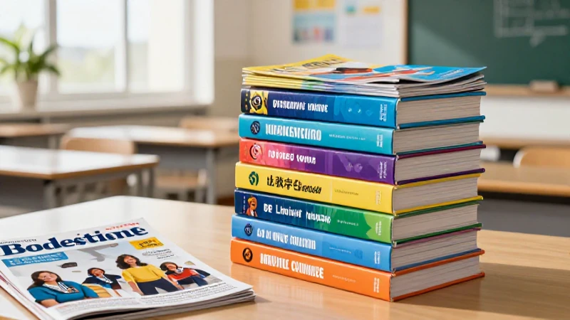Libros de ciencia coloridos en aula moderna y luminosa