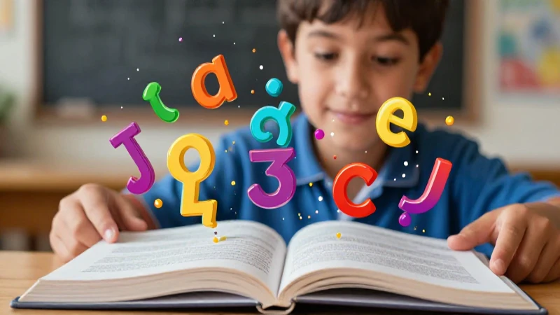 Estudiante brillante rodeado de símbolos educativos