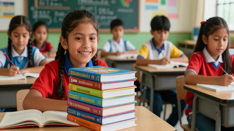 Encuentra los mejores libros de texto para la nueva escuela mexicana 3 Niños mexicanos sonrientes en aula vibrante