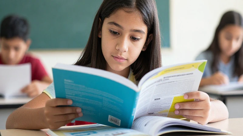 Libros de texto: definición e importancia clave en la educación 3 Estudiante estudia un libro vibrante en clase moderna