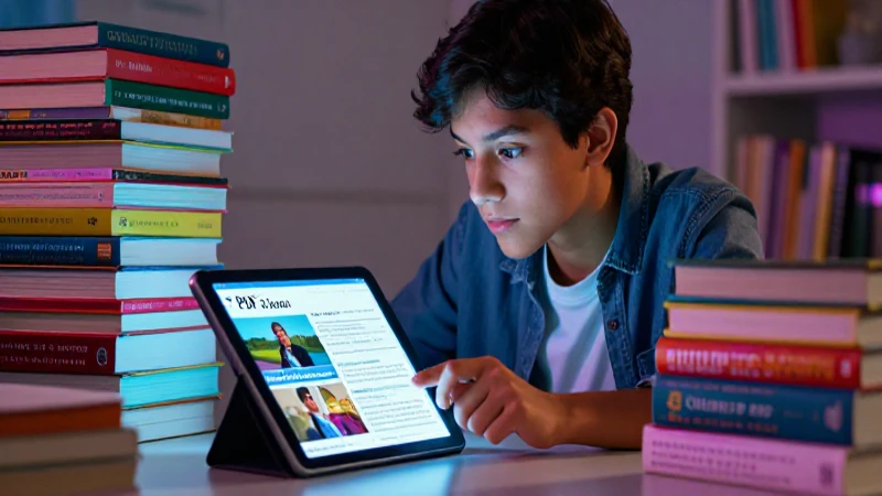 Descarga libros de texto PDF diseñados por todos y para todos 5 Estudiante mexicano estudia con tablet y libros
