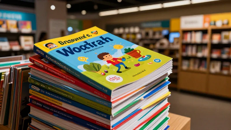 Libros educativos vibrantes en entorno de revista