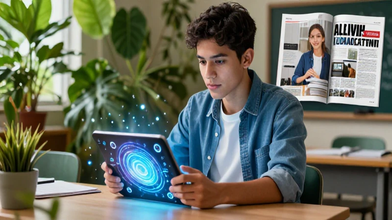 Estudiante joven aprende conceptos digitales
