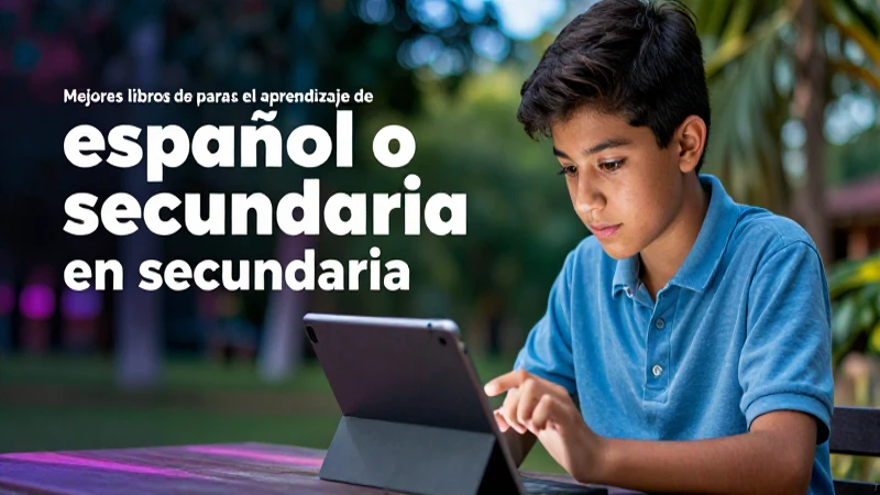 Joven estudiante mexicano aprende español con tablet