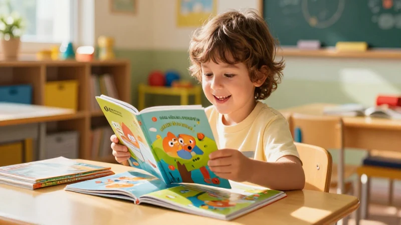 Niños felices exploran libros educativos vibrantes