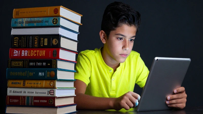 Estudiante mexicano debate libros vs. tablet digital