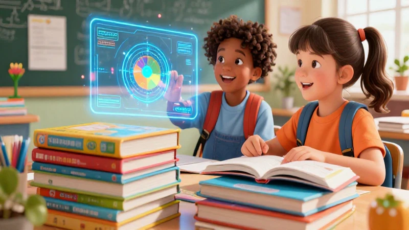 Estudiante feliz con libros y aprendizaje digital