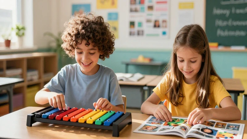 Niños jugando creativamente en una clase moderna