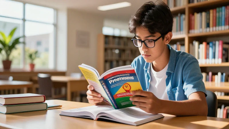 Descarga gratis los libros de texto de 1993 en formato PDF 6 Estudiante mexicano estudiando en biblioteca iluminada
