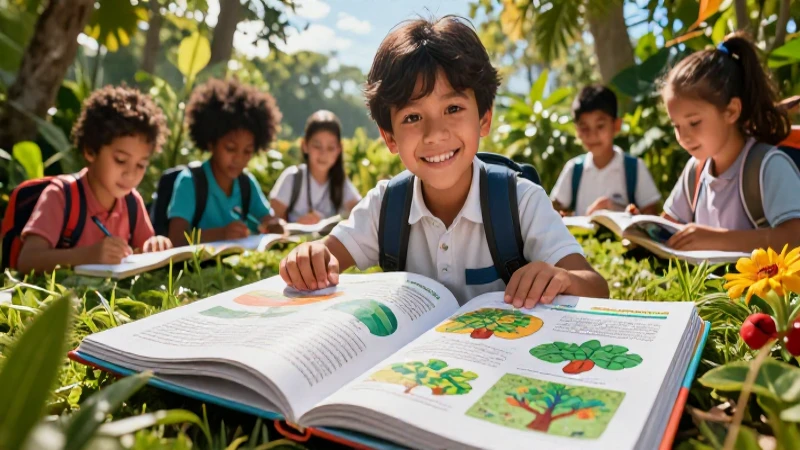 Libros de texto gratuitos de ciencias naturales 6: mejora tu educación 4 Estudiante aprende ecología en ilustración vibrante