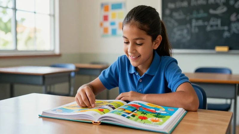 Niño mexicano feliz estudiando en clase