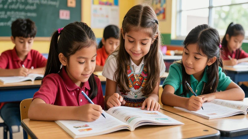 Niños felices aprendiendo en aula mexicana