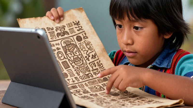 Descarga gratis tus libros de texto en náhuatl y potencia tu educación 3 Niño indígena conecta pasado y presente digital