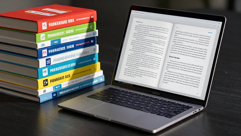 Educación moderna: laptop y libros dinámicos