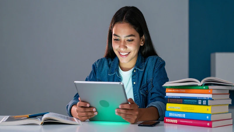 Estudiante moderno: tecnología y estudio vibrante