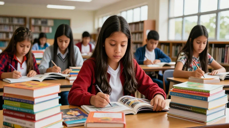 Estudiantes mexicanos ilustran una biblioteca vibrante