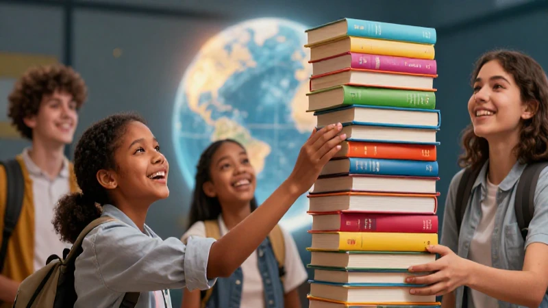 Estudiante entusiasta aprende con libros modernos