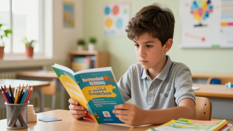 Conoce la importancia de los libros de texto en la educación 3 Estudiante enfocado con libros coloridos en escritorio moderno