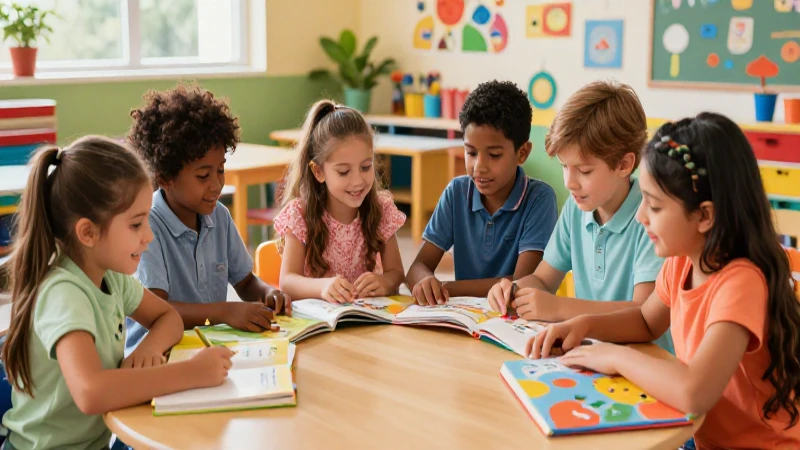 Niños diversos leyendo libros en aula mexicana