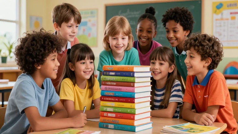 Niños felices estudiando en aula vibrante