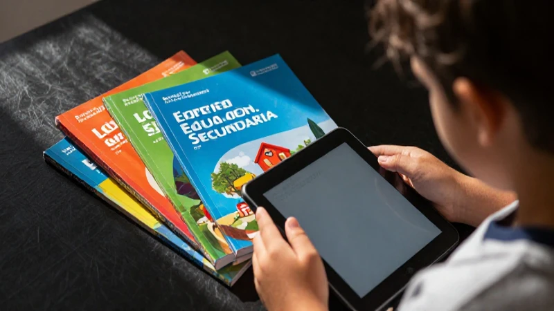 Libros educativos modernos y estudiante concentrado