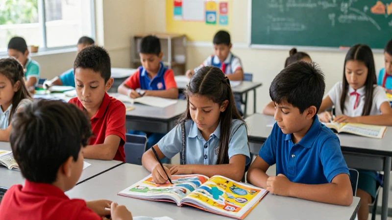 Estudiantes mexicanos aprenden en un salón moderno