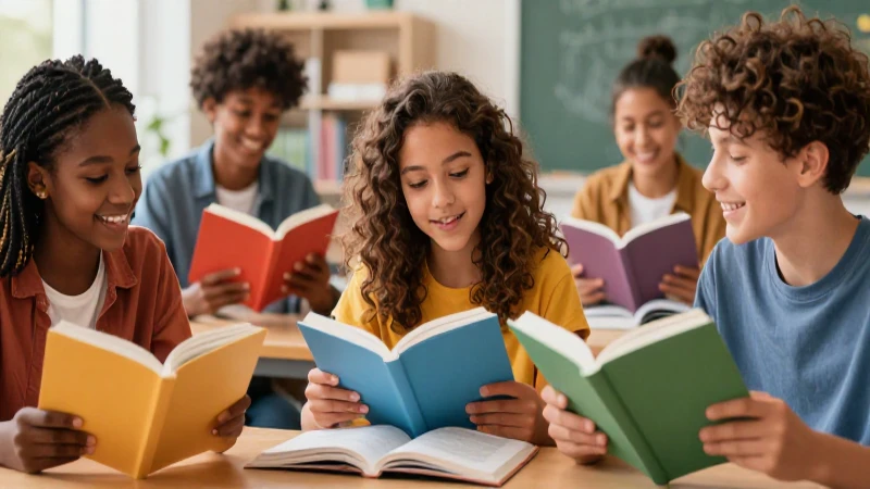 Guía y precios competitivos de los libros de texto LOMLOE en Andalucía 4 Estudiantes diversos aprenden en ambiente vibrante