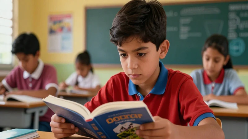 Estudiante concentrado estudiando un libro