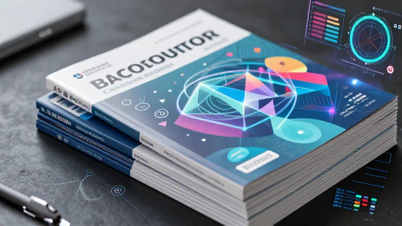 Libros de matemáticas modernos con gráficos abstractos