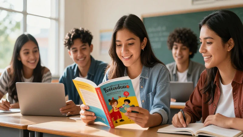 Ilustración educativa de estudiante entusiasta mexicano