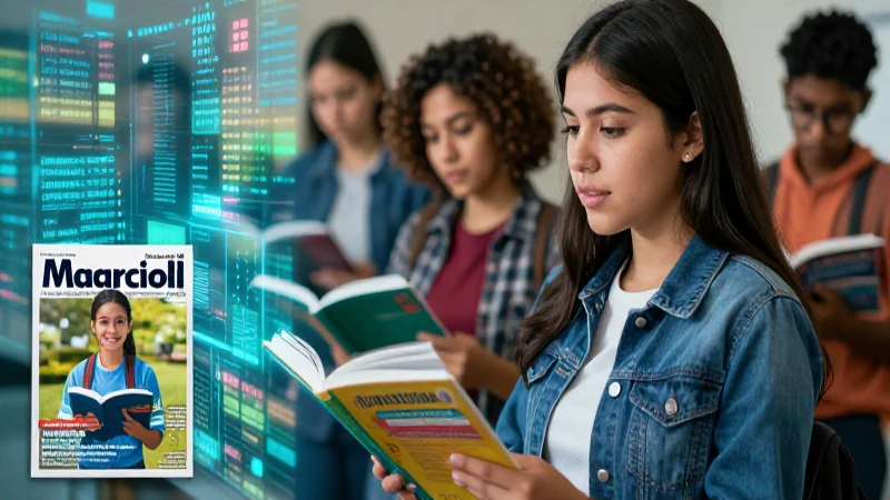 Estudiante mexicano usa libros digitales y físicos