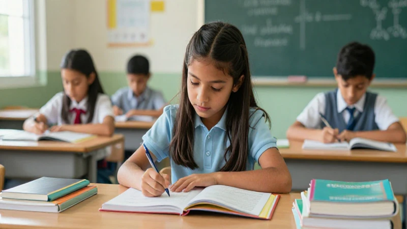Estudiante mexicano aprende en un aula vibrante