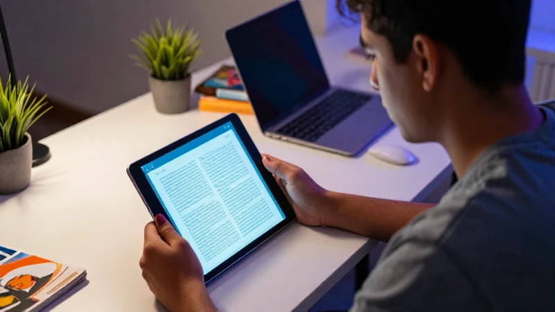 Estudiante mexicano concentrado con tablet