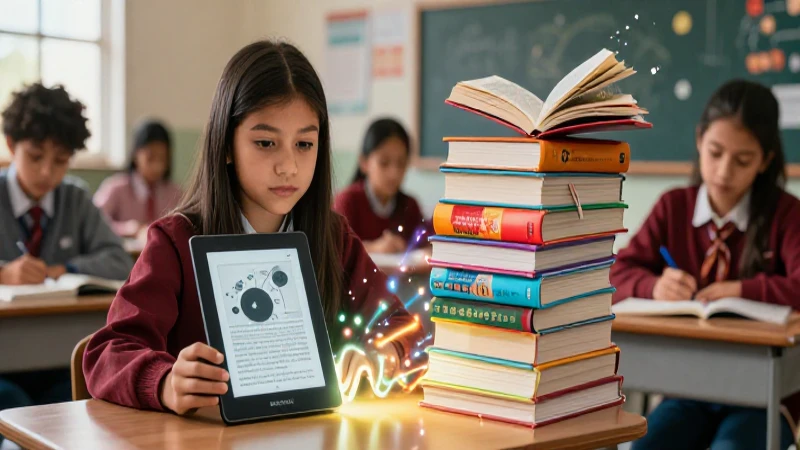 Ilustración educativa sobre recursos digitales de libros