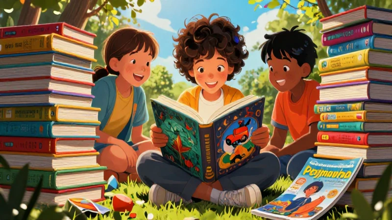Mejores libros de texto para niños de kinder: Impulsa su educación 5 Niño feliz leyendo libros fantásticos en revista