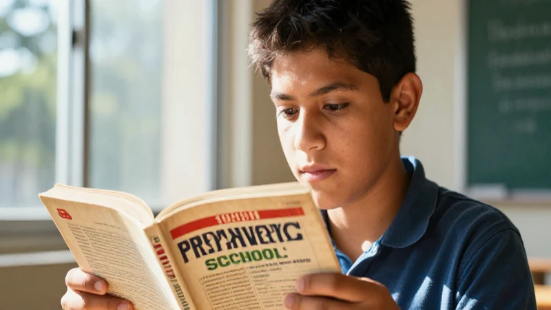 Joven mexicano estudiando libro vintage