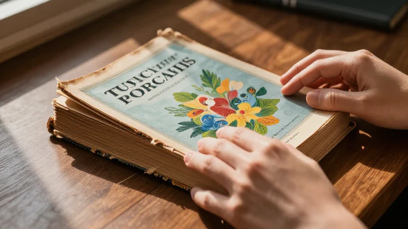 Libro antiguo preservado con luz y detalle