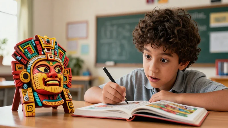 Conoce los mejores libros de historia para 4º grado de primaria 4 Estudiante aprende historia mexicana con artefactos