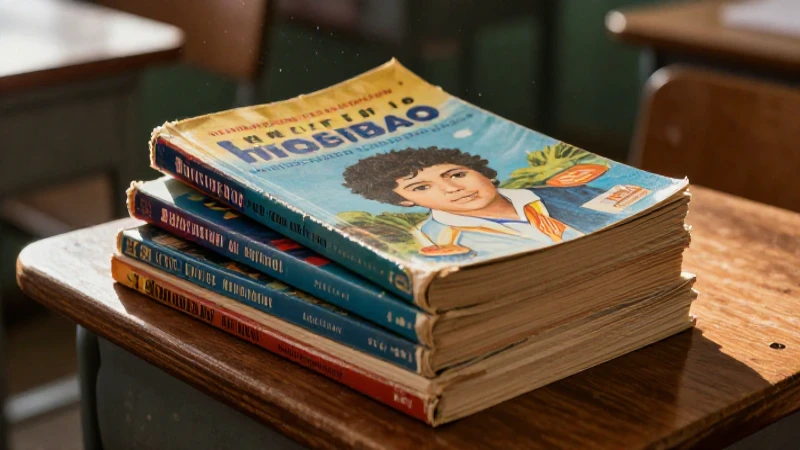 Libros escolares mexicanos antiguos bajo luz cálida