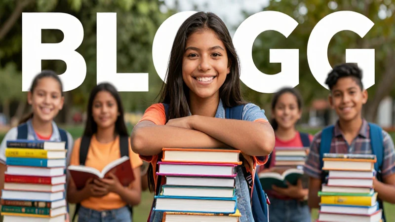 los mejores libros de texto para primaria: la guía definitiva 3 Estudiante sonriente con libros crea portada educativa profesional