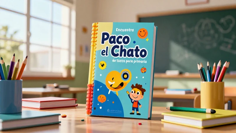 Portada llamativa para libros escolares de primaria