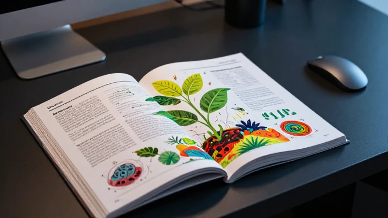 Libro abierto de botánica con estética profesional