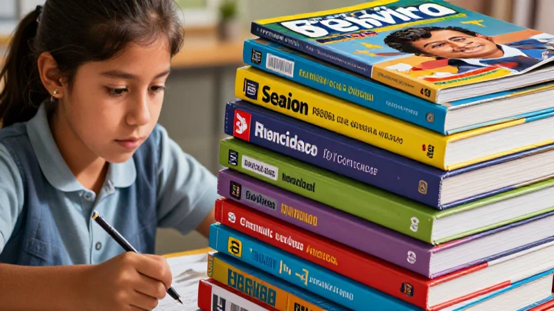 Revista educativa con estudiante mexicano y libros