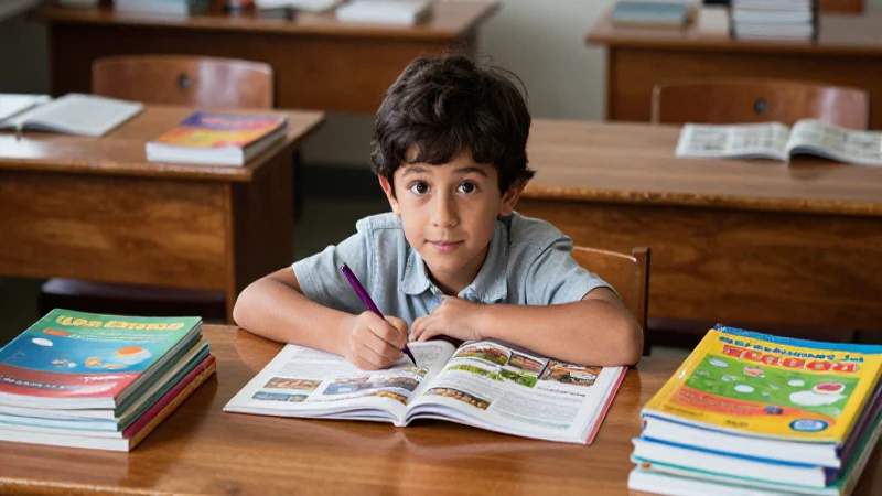 Estudiante curioso en entorno educativo detallado