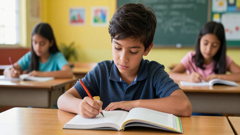 Estudiante joven enfocado en clase moderna