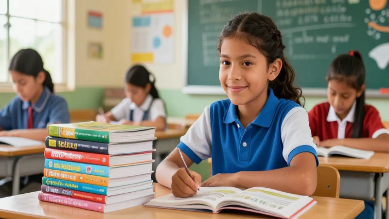 los mejores libros de texto para quinto de primaria: éxito académico asegurado 4 Ilustración de estudiante mexicano en aula vibrante