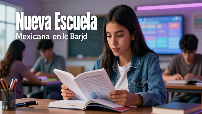 Estudiante mexicano aprende español en entorno educativo moderno