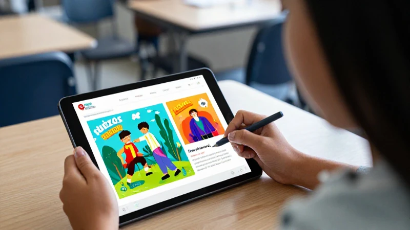 Estudiante mexicano aprende con tablet en moderno aula