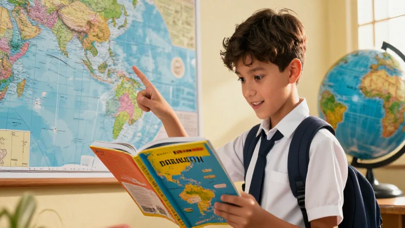 Estudiante mexicano estudia geografía en ilustración