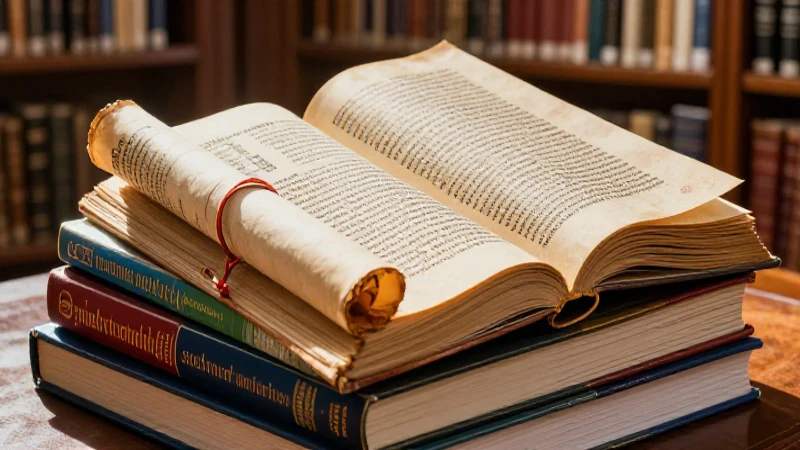 Libros educativos modernos y antiguos se encuentran en biblioteca